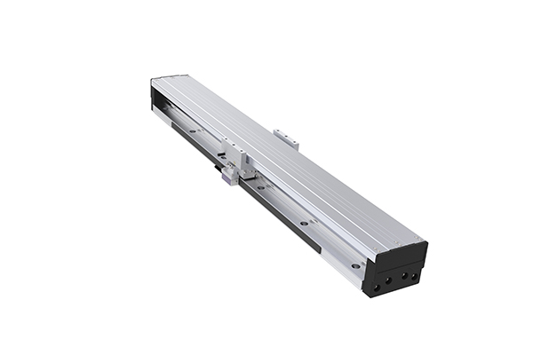 What effect does the optimization of matching between linear motor module and guide rail system have on motion accuracy?